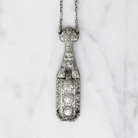 Exquisite Engraved Edwardian Paste Necklace