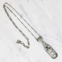 Exquisite Engraved Edwardian Paste Necklace