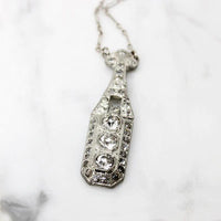 Exquisite Engraved Edwardian Paste Necklace
