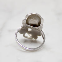 Romantic Marcasite Spangled Rose Ring