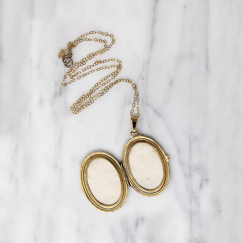 Golden Vintage Oval Locket by Monet
