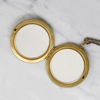 Large 1970s Locket with Black Enameled Detail