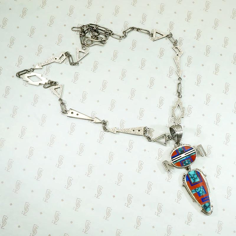 Outstanding Kachina Inlay Necklace by Ray Tracey