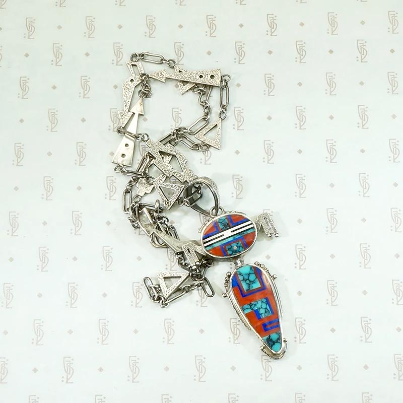 Outstanding Kachina Inlay Necklace by Ray Tracey