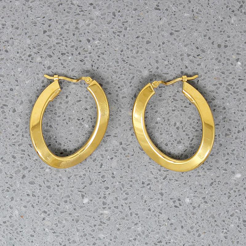 Curvy 18k Gold Vintage Hoops
