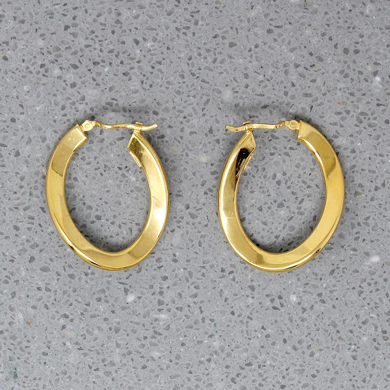 Curvy 18k Gold Vintage Hoops