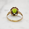 Summery Green Peridot in Flowery Ring