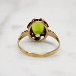 Summery Green Peridot in Flowery Ring