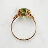 Summery Green Peridot in Flowery Ring