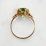 Summery Green Peridot in Flowery Ring