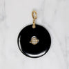 Inky Black Onyx Pendant with Gold Details