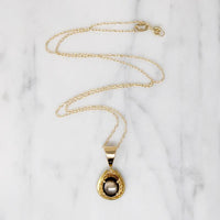 Luxe Modernist Cat's Eye Pendant in 18k Gold