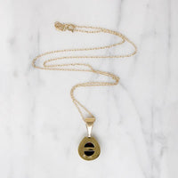 Luxe Modernist Cat's Eye Pendant in 18k Gold