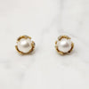 Cultured Pearl Studs in Diamond Spangled Caps