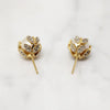 Cultured Pearl Studs in Diamond Spangled Caps