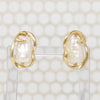 Pillowy Baroque Pearls in Rippling Gold Earrings