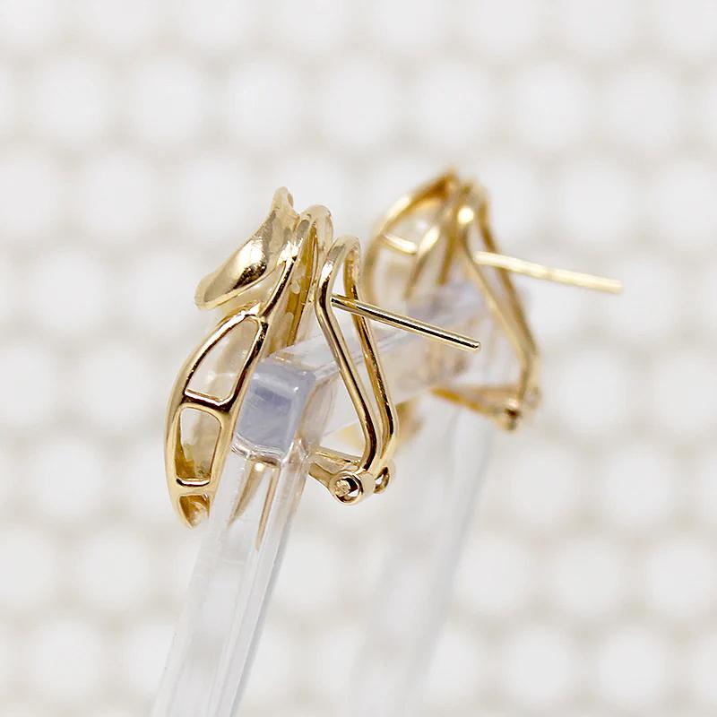 Pillowy Baroque Pearls in Rippling Gold Earrings