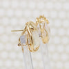 Pillowy Baroque Pearls in Rippling Gold Earrings