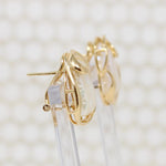 Pillowy Baroque Pearls in Rippling Gold Earrings