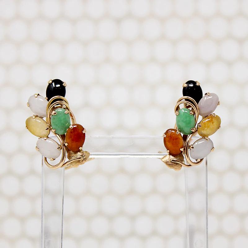 All the Jades Playful Foliate Gold Earrings