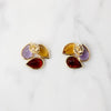 Amethyst Garnet & Citrine Cluster Stud Earrings