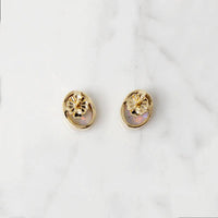Fiery Opals in 14k Gold Bezel Stud Earrings