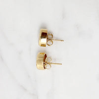 Fiery Opals in 14k Gold Bezel Stud Earrings