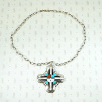 Zuni Inlay Sunface Necklace