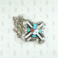 Zuni Inlay Sunface Necklace