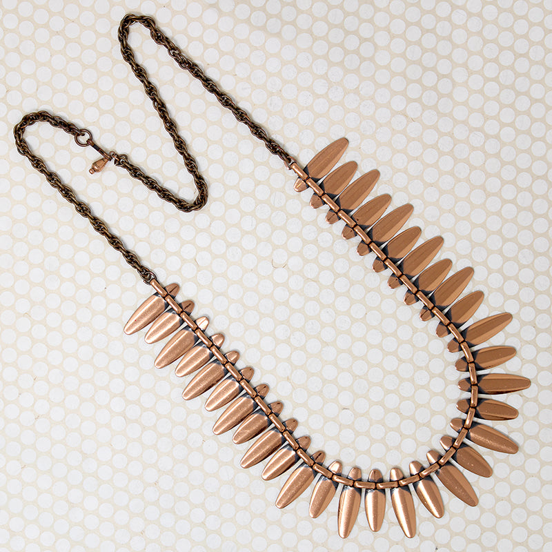 Fierce Mid Century Copper Statement Necklace