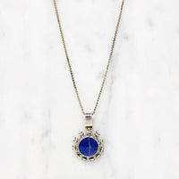 Vibrant Lapis in Vintage Sterling Silver Necklace