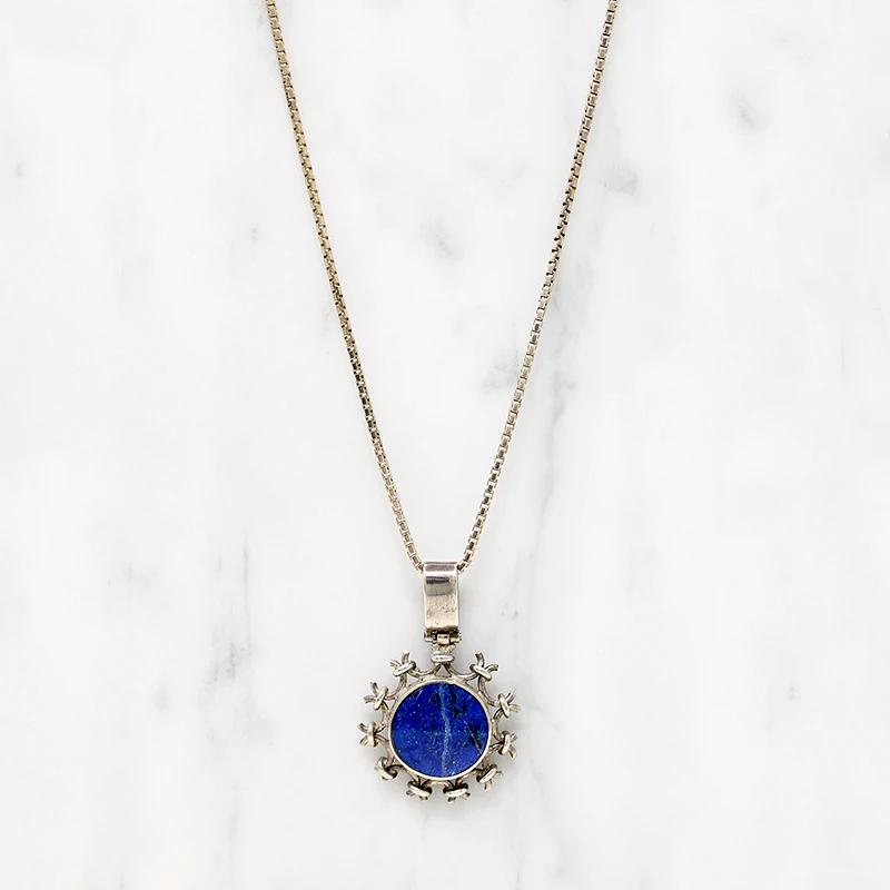 Vibrant Lapis in Vintage Sterling Silver Necklace
