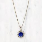Vibrant Lapis in Vintage Sterling Silver Necklace