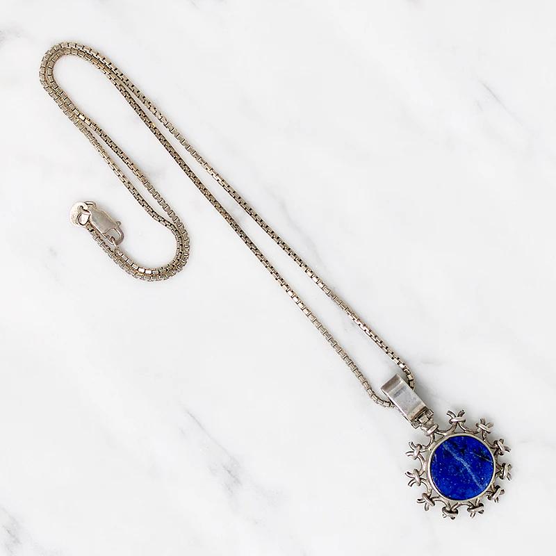 Vibrant Lapis in Vintage Sterling Silver Necklace
