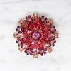 Kaleidoscopic Pink Rhinestone Brooch & Earring Set