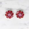 Kaleidoscopic Pink Rhinestone Brooch & Earring Set