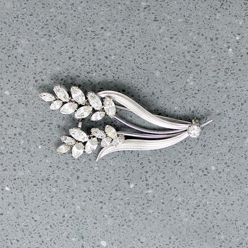 Graceful & Glittering Costume Nosegay Brooch