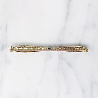 Delicate Montana Sapphire Bar Pin in Platinum & 14k