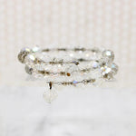 Iridescent Crystal Bead Wrap Bracelet