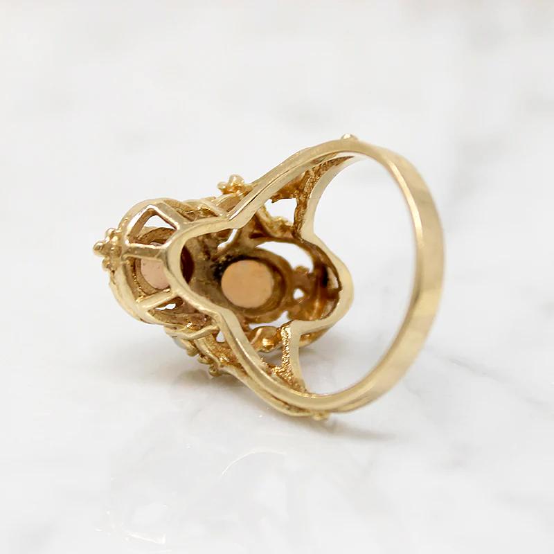 Opulent Victorian Revival Opal Dinner Ring