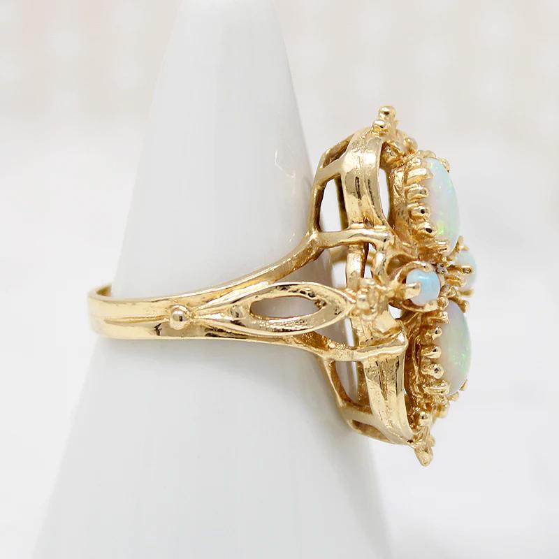 Opulent Victorian Revival Opal Dinner Ring