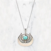 Mid Century Norwegian Sterling & Amazonite Necklace