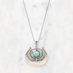 Mid Century Norwegian Sterling & Amazonite Necklace