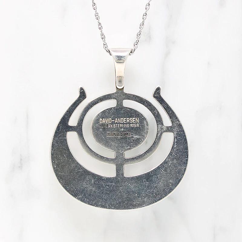 Mid Century Norwegian Sterling & Amazonite Necklace