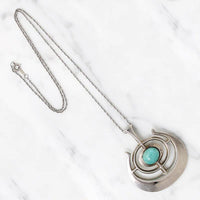 Mid Century Norwegian Sterling & Amazonite Necklace