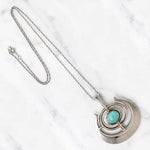 Mid Century Norwegian Sterling & Amazonite Necklace