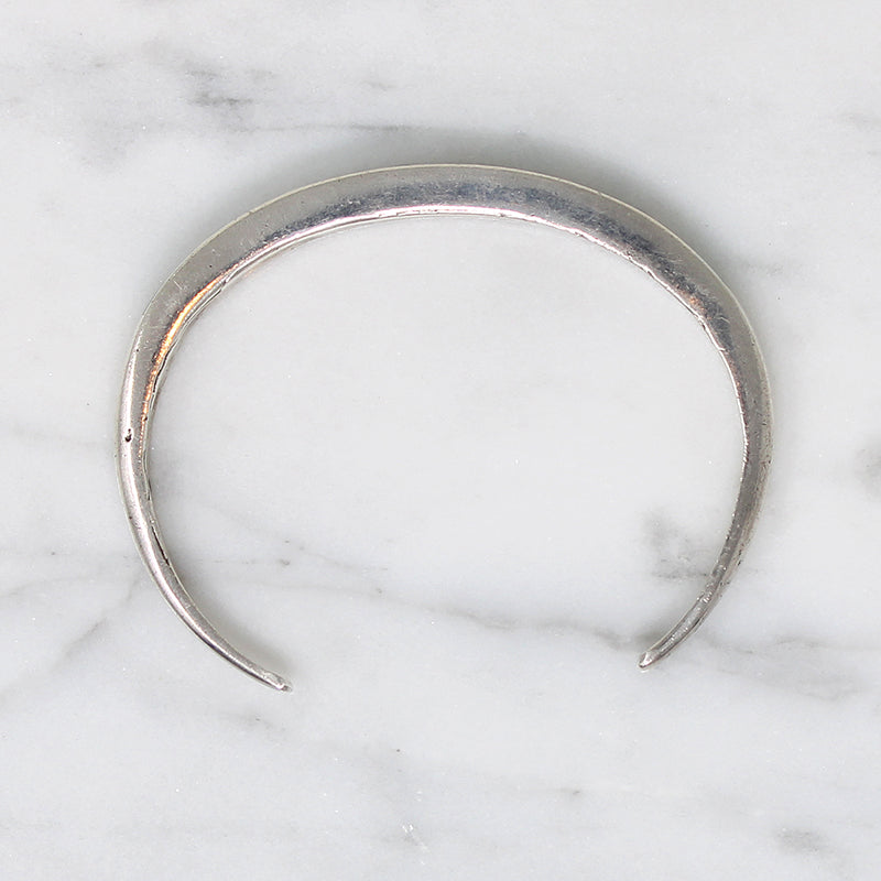 Slim Sterling Cuff with Lucid Blue Turquoise Inlay