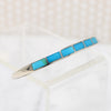 Slim Sterling Cuff with Lucid Blue Turquoise Inlay
