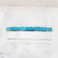 Slim Sterling Cuff with Lucid Blue Turquoise Inlay