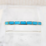 Slim Sterling Cuff with Lucid Blue Turquoise Inlay